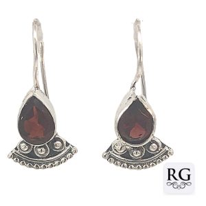 925 OXI GARNET TEARDROP BOHO EAR - 27X12  <br/>M12618GA