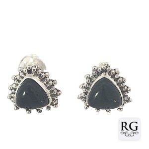 925 ONYX TRILLION CUT BOHO STUDS - 12X12 <br/>M12619O