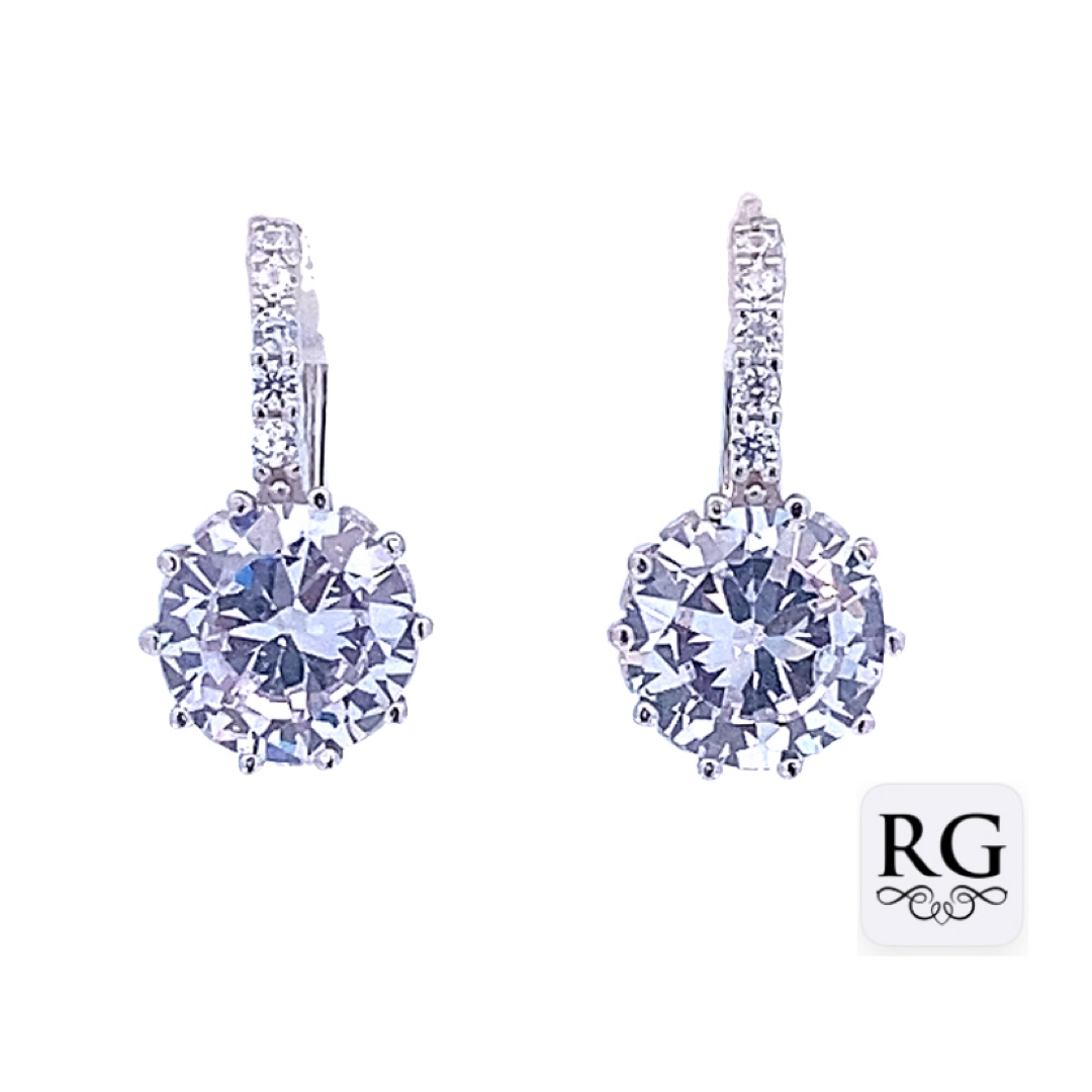 925 CZ PAVE CLAW SET LEVERBACK EAR - 20X10 - 5.2g