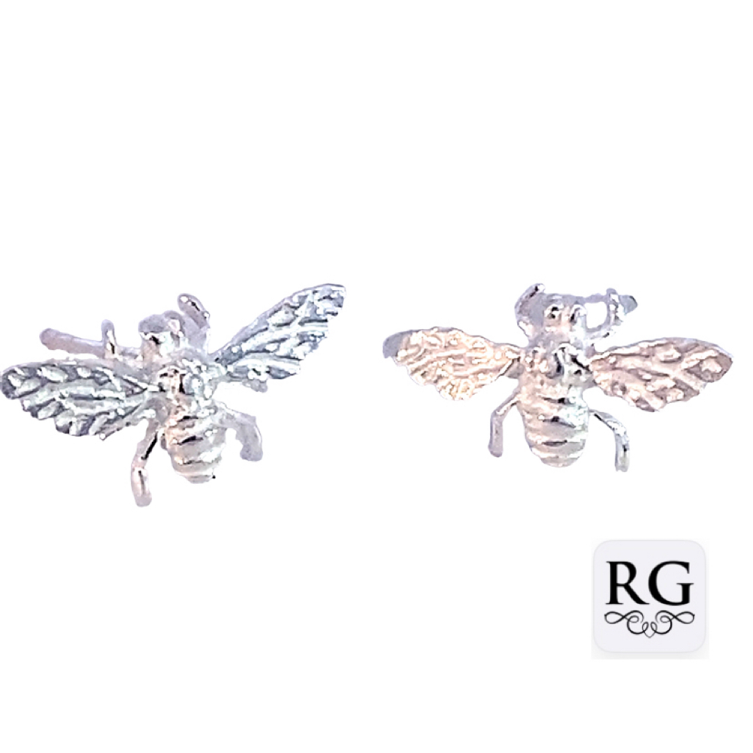 925 ETCHED BUMBLE BEE STUDS - 8X16 - 1.3g <br/>M12660 - Image 2