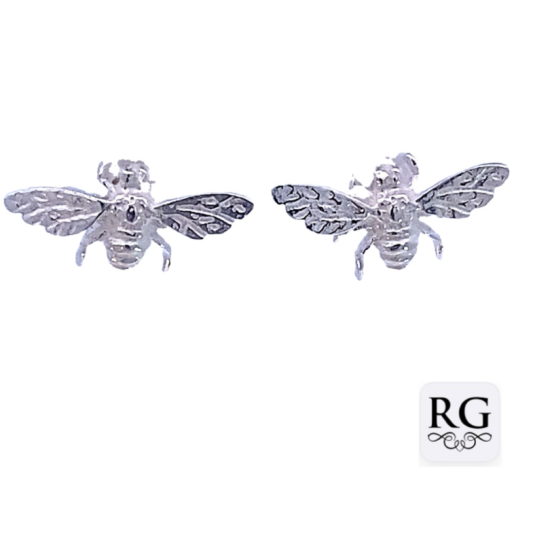 925 ETCHED BUMBLE BEE STUDS - 8X16 - 1.3g <br/>M12660