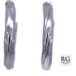 925 HOL TWISTED RND TUBE HALF HOOPS - 31X4 - 7.4g <br/>M12668