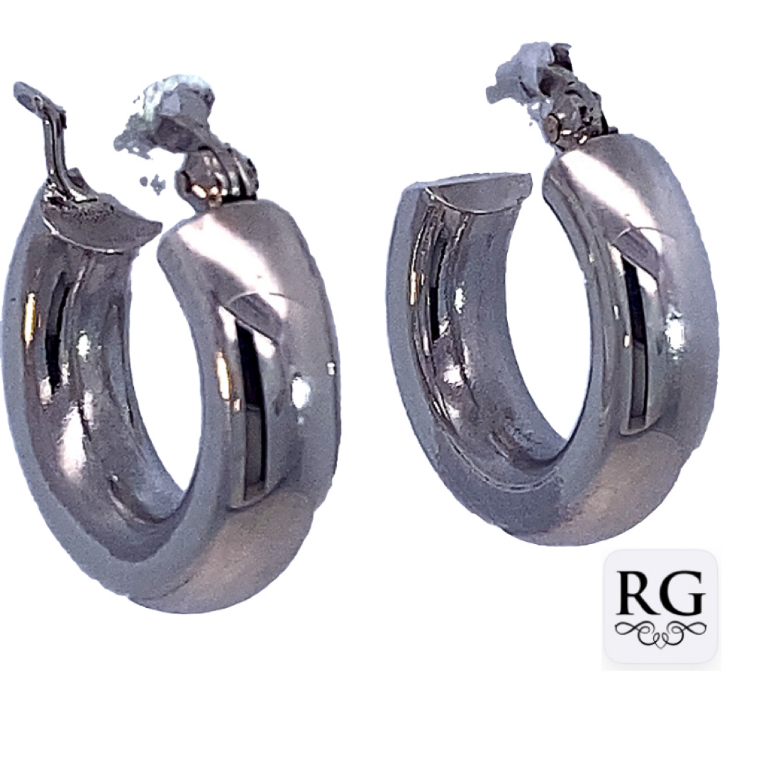 925 HOLLOW RND TUBE HALF HOOPS - 19X5 - 5.2g <br/>M12670 - Image 2