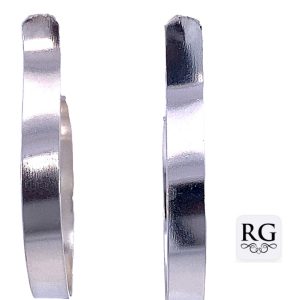 925 FLAT FANCY OVAL HALF HOOP EAR - 38X5 - 4.3g <br/>M12676