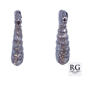 925 HOL SCALLOP RIBBED OVAL HINGE HOOP - 20X5 3.4g <br/>M12677