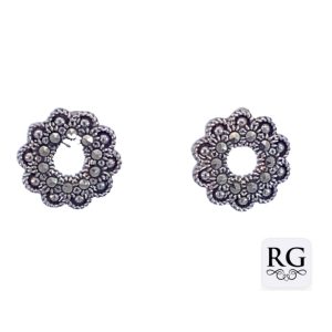 925 MARCASITE CIRCLE OF LIFE STUDS - 10MM - 1.75g <br/>M12684