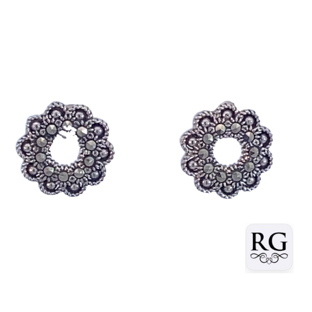 925 MARCASITE CIRCLE OF LIFE STUDS - 10MM - 1.75g <br/>M12684
