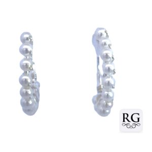 925 WHITE BEADS ON SLEEPERS - 19X3 - 1.65g <br/>M12694