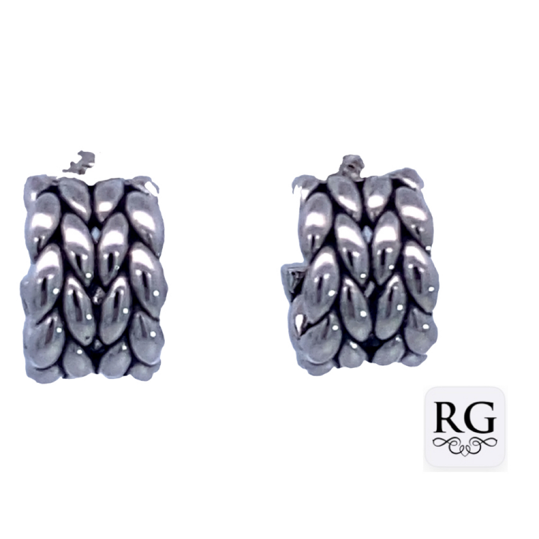 925 DBL WEAVE WIDE HALF HOOPS - 13X9 - 7.2g <br/>M12707