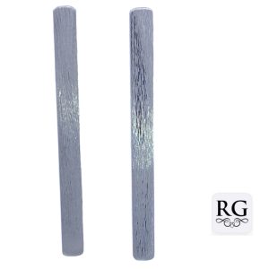 925 SCRATCHED LONG BAR DROP EARRINGS - 60X5 - 7.3  <br/>M12712