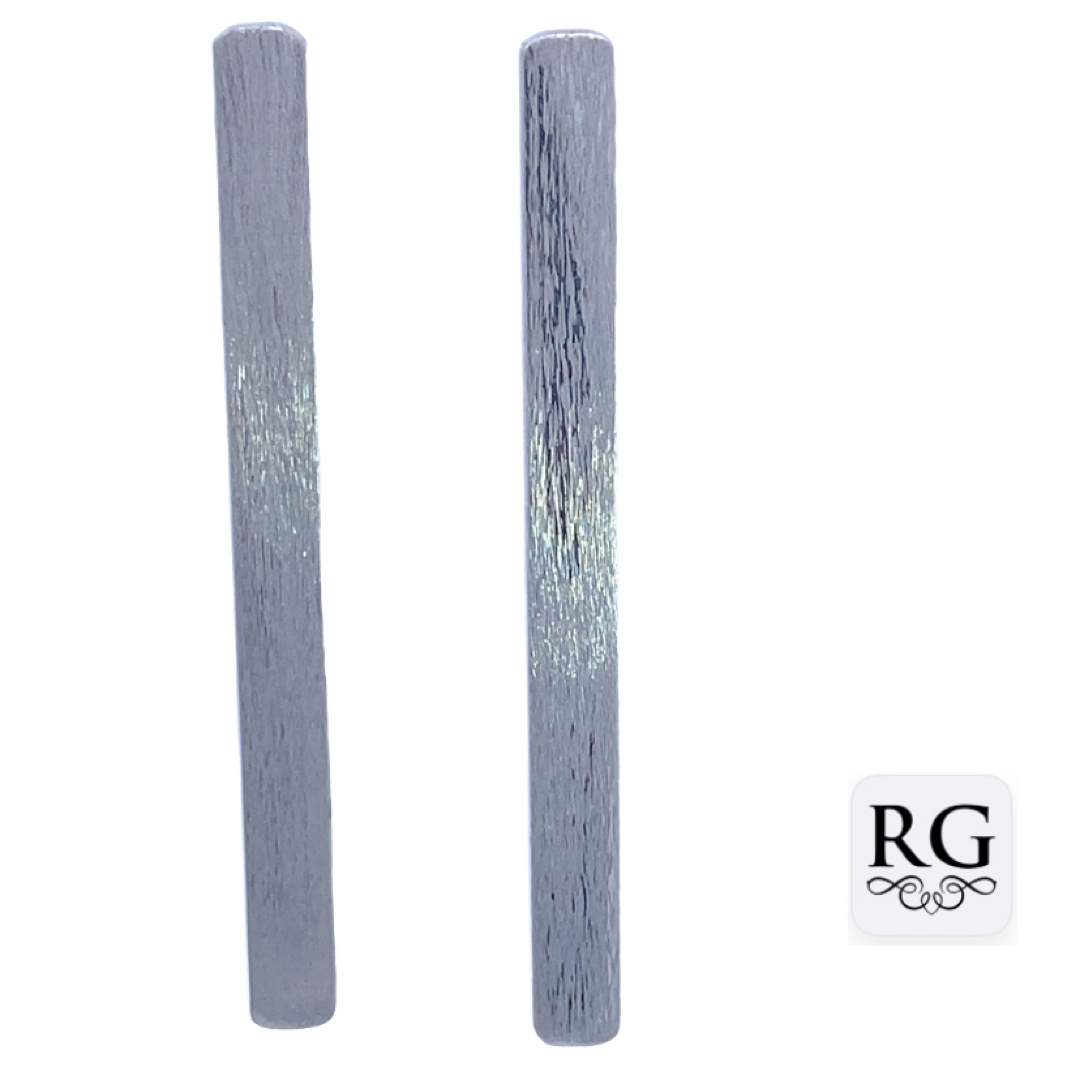 925 SCRATCHED LONG BAR DROP EARRINGS - 60X5 - 7.3 <br/>M12712