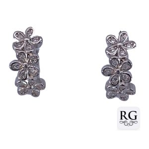 925 TRIP CZ PAVE DAISY HUGGIES - 14X6 - 2.45g <br/>M12728