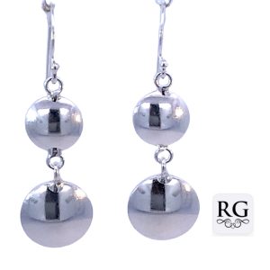 925 DBL DROP CIRCLES EARRINGS - 40X12 - 2.85g <br/>M12754