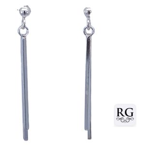 925 PLAIN DBL BAR DROP EARRINGS - 36X2 - 2.05g <br/>M12758