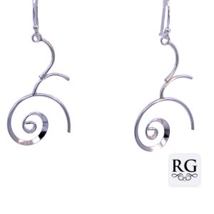 925 PLAIN OUTLINE SPIRAL DROP EARRINGS - 45X20  2g <br/>M12759