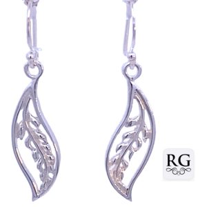 925 OPEN CUT OLIVE LEAF DROP EAR - 38X9 - 2.5g <br/>M12760