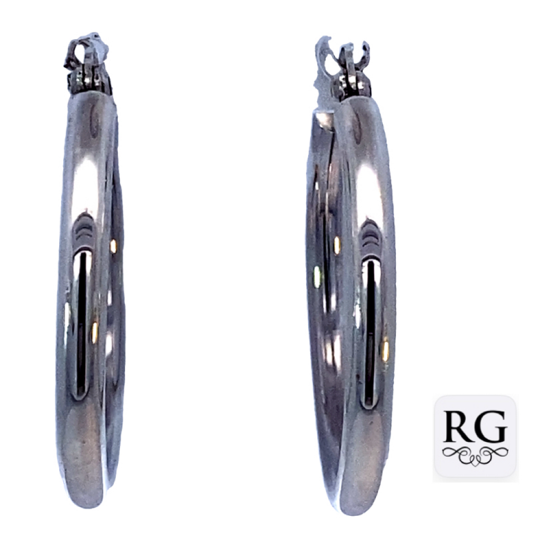 925 HOLLOW RND TUBE HINGE HOOPS - 30X3 - 5.4g <br/>M12767