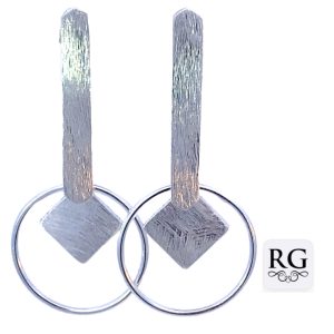 925 SCRATCH DISC CIRCLE DROP BAR EAR - 49X22  6.7g <br/>M12768