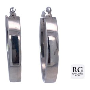 925 HOLLOW RECT TUBE OVAL HINGE HOOPS - 36X6  7.7g <br/>M12774