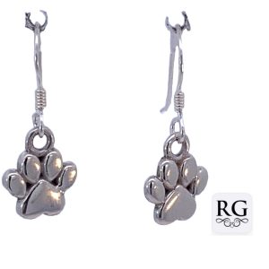 925 PLAIN PAW DROP EARRINGS - 25X10 - 2.15g <br/>M12778