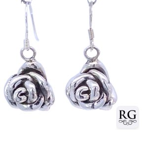 925 OXI ELECTROFORM ROSE DROP EAR - 30X14 - 3.2g <br/>M12781