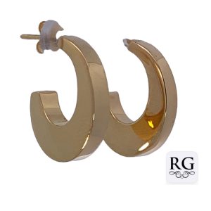 925 GLD PL HOL SQ FLAT HALF HOOPS - 21X4 - 4.38g <br/>M12816