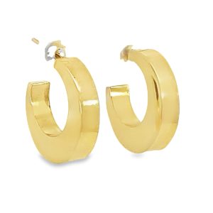 925 GLD PL HOL SQ FLAT HALF HOOPS - 20X4 - 5.1g <br/>M12817