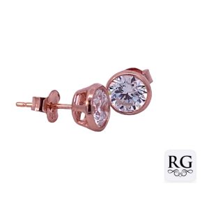 925 RG PL CZ TUBE BASKET SET STUDS - 7MM - 1.5g <br/>M12834