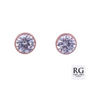 925 RG PL CZ TUBE BASKET SET STUDS - 9MM - 2.4g <br/>M12835