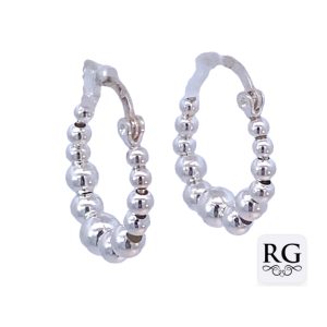 925 GRADUAL BALLS ON HINGE HOOPS - 20X5 - 3g <br/>M12838