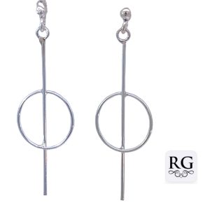 925 LONG BAR IN CIRCLE DROP EAR - 40X12 - 1.16g <br/>M12845