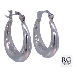 925 PLAIN HOLLOW HINGE HOOPS - 26X6 - 5.3g <br/>M12852