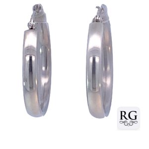 925 HOL OVAL TUBE HALF HINGE HOOPS - 31X5 - 7.7g <br/>M12857