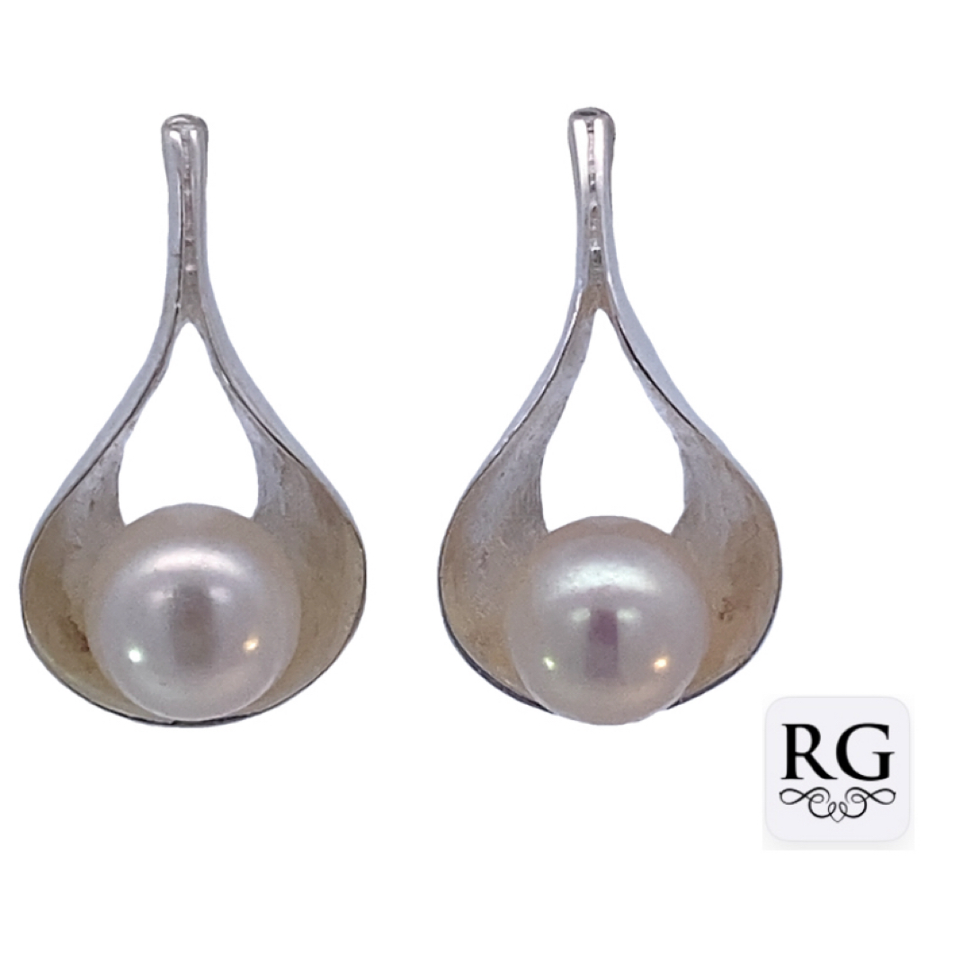 925 FW PEARL OPEN T/DROP HANGIN EAR - 26X15 6.35g <br/>M12870