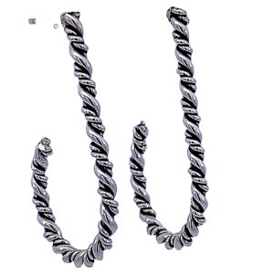 925 OXI TWISTED LONG BAR DROP EAR - 36X3 - 4.4g <br/>M12873