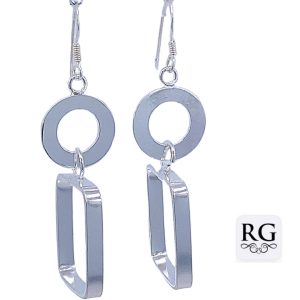 925 CIRCLE+RECT OPEN CUT DROP EAR - 54X20 - 7.6g <br/>M12883