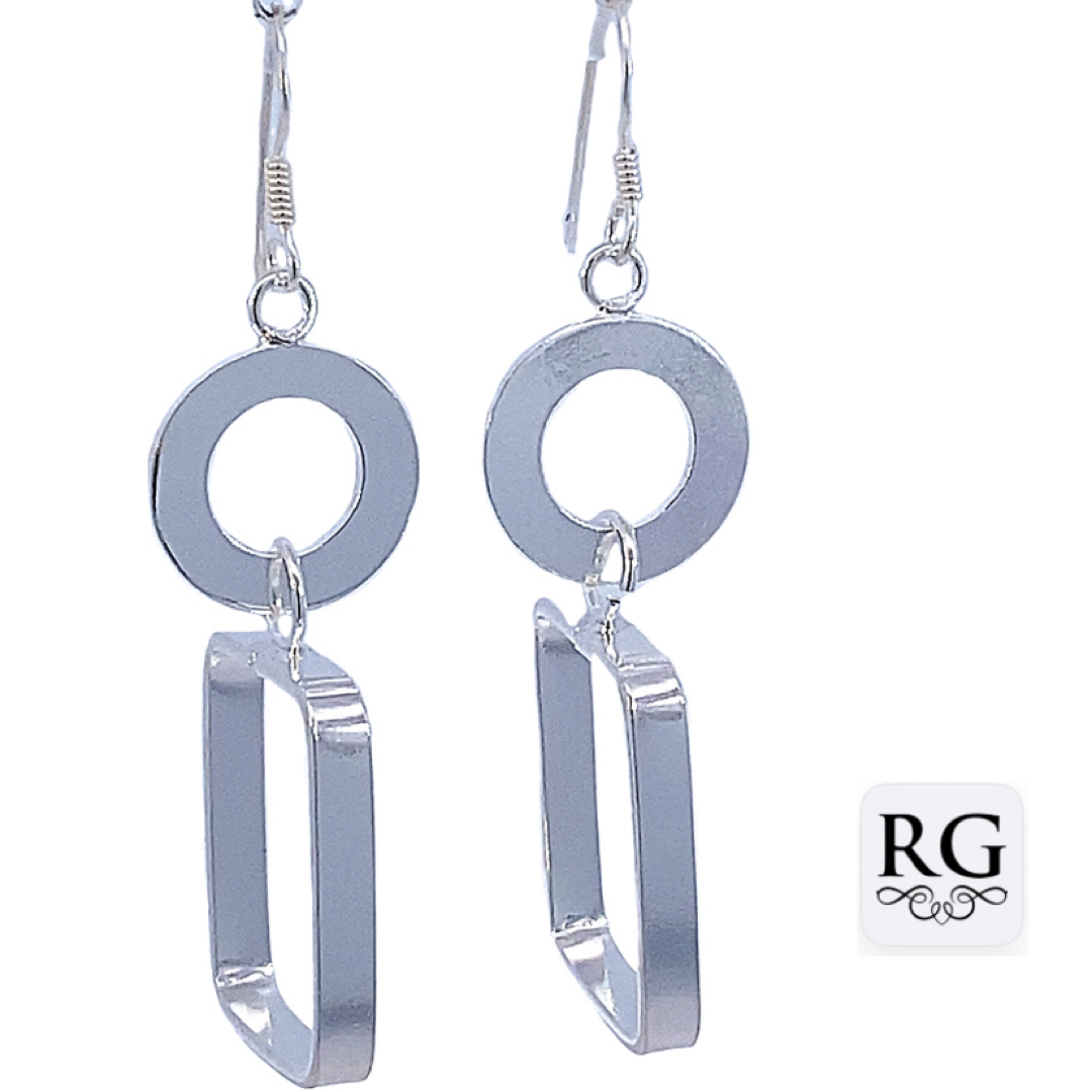 925 CIRCLE+RECT OPEN CUT DROP EAR - 54X20 - 7.6g <br/>M12883