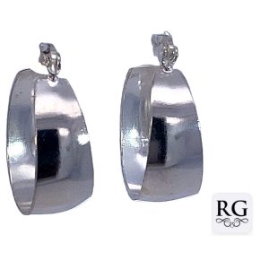 925 PLAIN OVAL WIDE HINGE HOOPS - 24X9 - 4.5g <br/>M12886