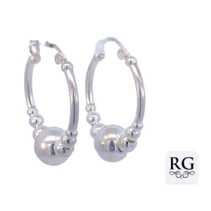 925 GRADUAL BALLS ON HOOPS - 3+5+10+14MM - 7.3g <br/>M12889