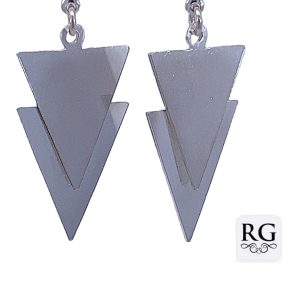 925 PLAIN DBL TRIANGLE DISCS DROP EAR - 40X16 5.3g <br/>M12891