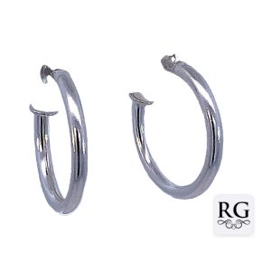 925 PLAIN PRETTYWOMAN HOOP EARRINGS - 20X2 - 2g <br/>M12892