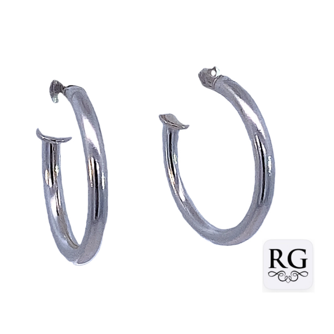 925 PLAIN PRETTYWOMAN HOOP EARRINGS - 20X2 - 2g <br/>M12892
