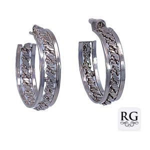 925 DIA CUT CENTRE HALF HOOPS - 21X5 - 4.1g <br/>M12894