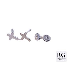 925 PLAIN FLAT CROSS STUDS - 8X6 - 0.56g <br/>M12897