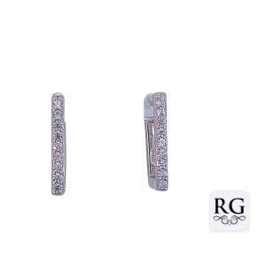 925 MICRO CZ PAVE RECT HUGGIES - 16X2 - 2.9g <br/>M12907