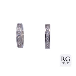 925 MICRO CZ PAVE CHANNEL SET HUGGIES - 16X3  3.2g <br/>M12908