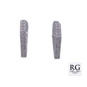 925 MICRO CZ PAVE GEO SHAPE HUGGIES - 20X3 - 4.5g <br/>M12909