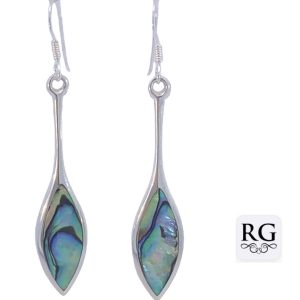 925 LONG MARQUISE ABALONE DROP EAR - 52X9 - 3.2g  <br/>M12914A