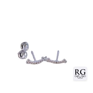 925 CZ PAVE SMILEY FACE STUDS - 10X3 - 0.5g <br/>M12918