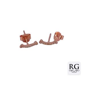 925 RG PL CZ PAVE SMILEY FACE STUDS - 10X3 - 0.5g <br/>M12918RG